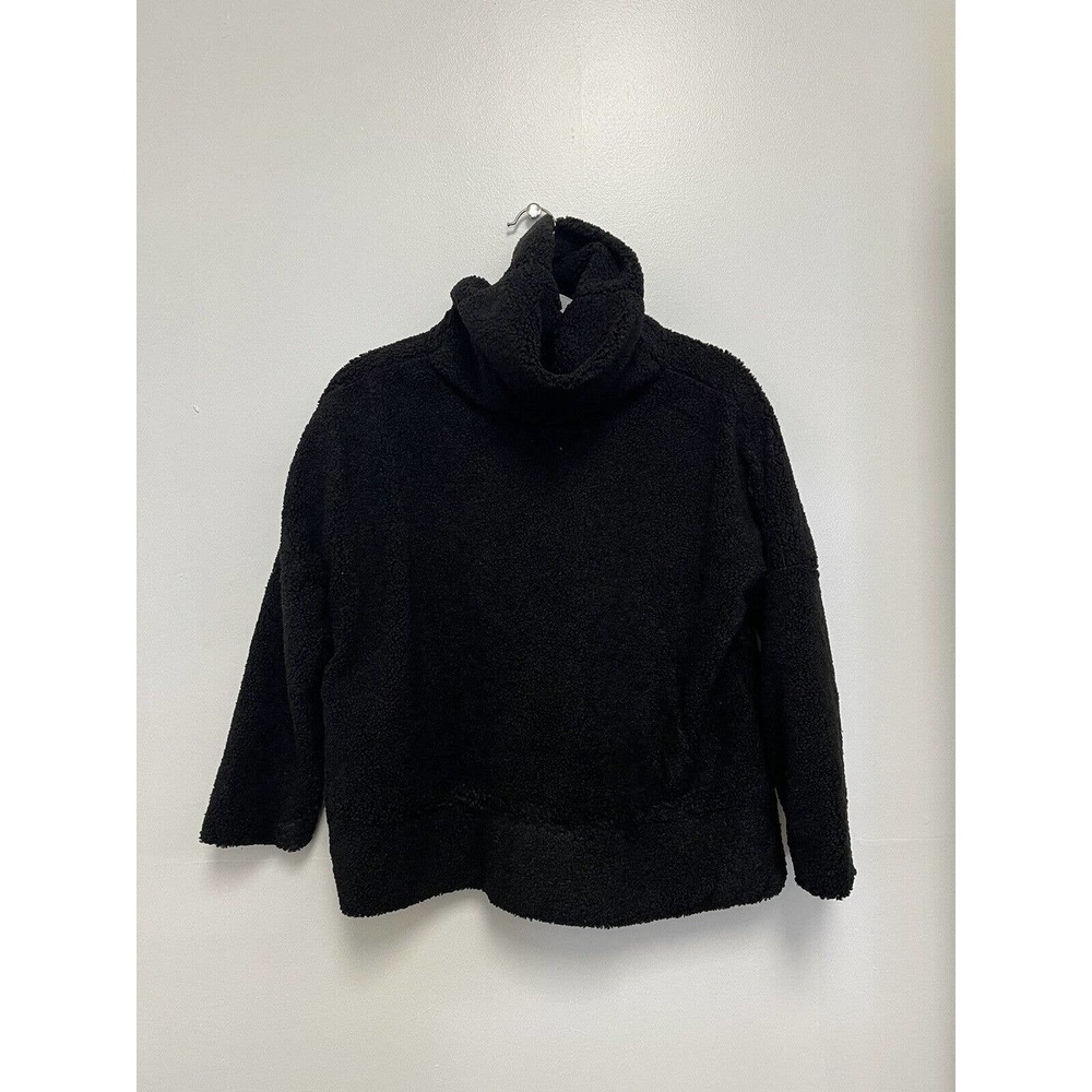 Tuckernuck Rollins Funnel Neck Pullover Black Teddy Fleece Sherpa Womens XS